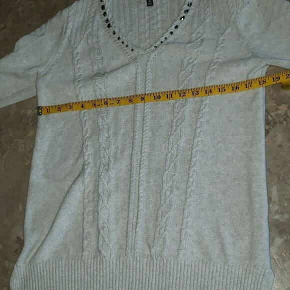 Simply Vera Vera Wang Jeweled V-Neck Knit Sweater - Picture 5 of 6